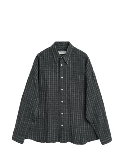 Sunflower Check-pattern Button-down Shirt In Gray