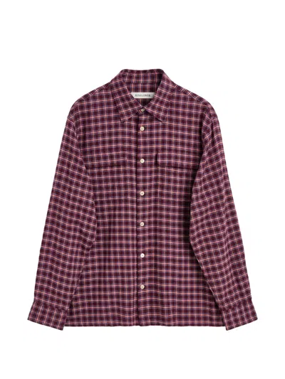 Sunflower Check-pattern Flap-pocket Shirt In Purple