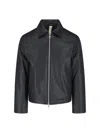 Sunflower Black Crop Jacket With Classic Collar And Dropped Shoulders In Black