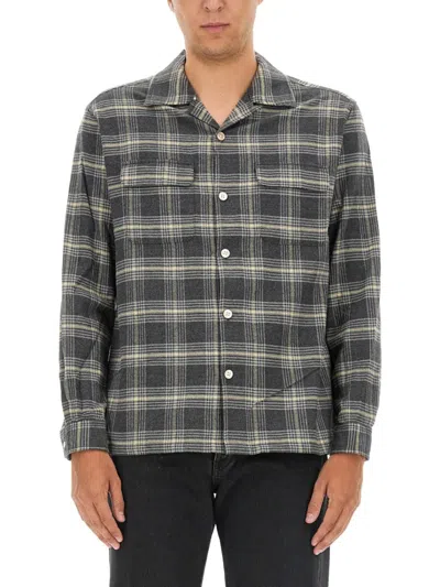 Sunflower Classic Check Plaid Shirt In Gray
