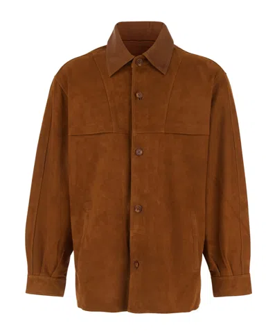 Sunflower Classic Collar Suede Jacket In Brown