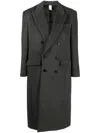 Sunflower Double-breasted Wool Blend Midi Coat In Grey