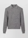Sunflower Collared Wool Sweater With Ribbed Cuffs And Hem In Gray