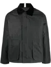 Sunflower Contrast-collar Waxed Cotton Jacket In Grey