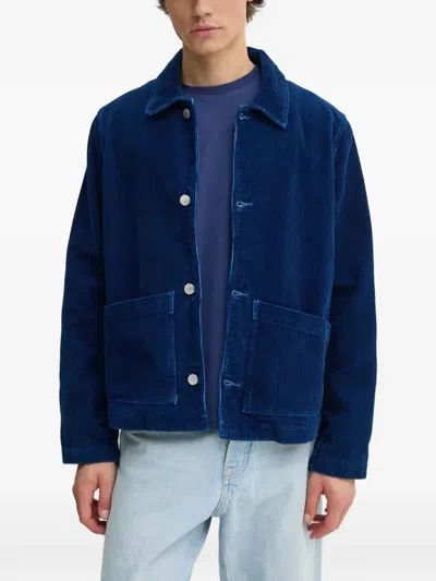 Sunflower Corduroy-texture Shirt Jacket In Blue