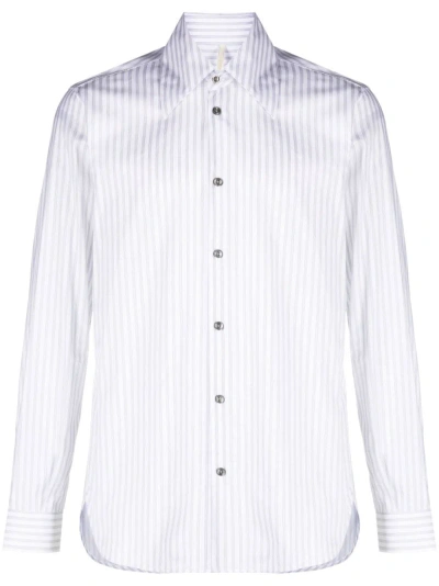 Sunflower Please Striped Cotton Shirt In White