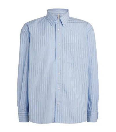 Sunflower Cotton Stripe New Base Shirt In Blue