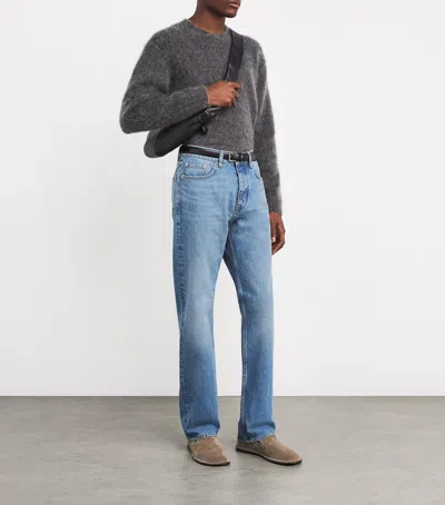Sunflower Cotton Vintage Wash Straight-leg Jeans In Blue