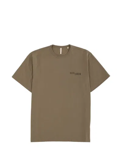 Sunflower Taupe Logo Crew Neck T-shirt In Green