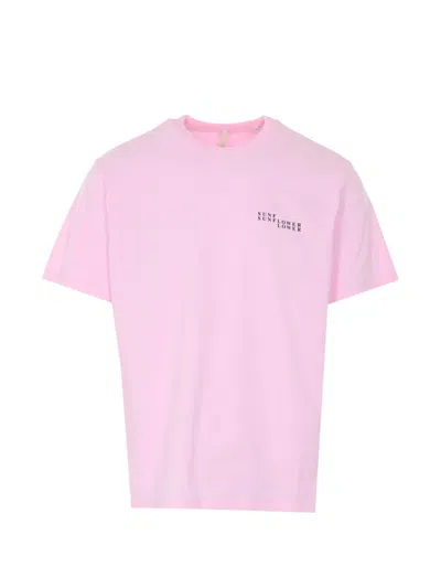 Sunflower Crewneck Print Logo T-shirt In Pink