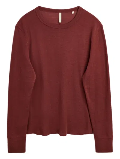 Sunflower Crewneck Sweater In Burgundy