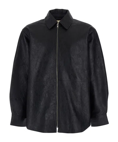 Sunflower Crinkled Zip Jacket In Black