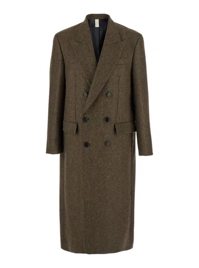 Sunflower Db Coat Herringbone In Brown