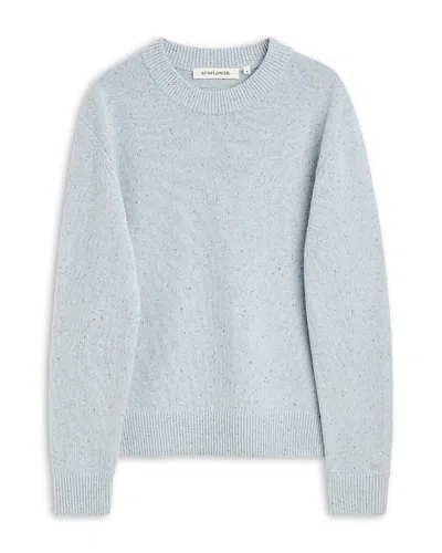 Sunflower Donegal Moon Wool Speckled Crewneck Sweater In Blue