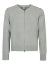Sunflower Donegal Zip-front Merino Cardigan In Gray