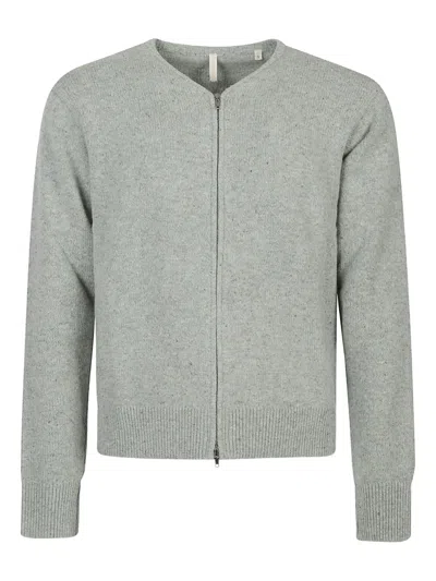 SUNFLOWER DONEGAL ZIP-FRONT MERINO CARDIGAN