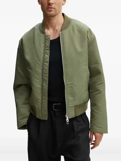 Sunflower Double-zip Bomber Jacket In Green
