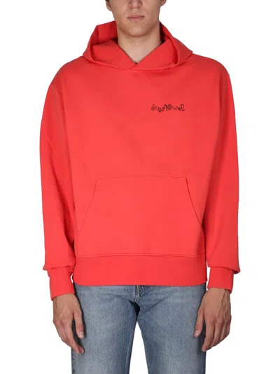 Sunflower Embroidered Logo Hooded Sweatshirt In Red
