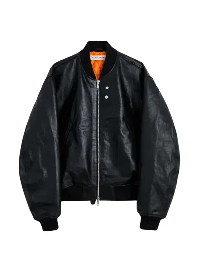 Sunflower Flight Leather Jacket In Black
