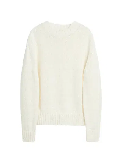 Sunflower Frederik Cropped Crewneck Knitted Sweater In White
