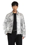 Sunflower Snakeskin-embossed Collar Leather Jacket In Multi