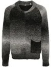 Sunflower Ombre Wool Blend Zip Cardigan In Black