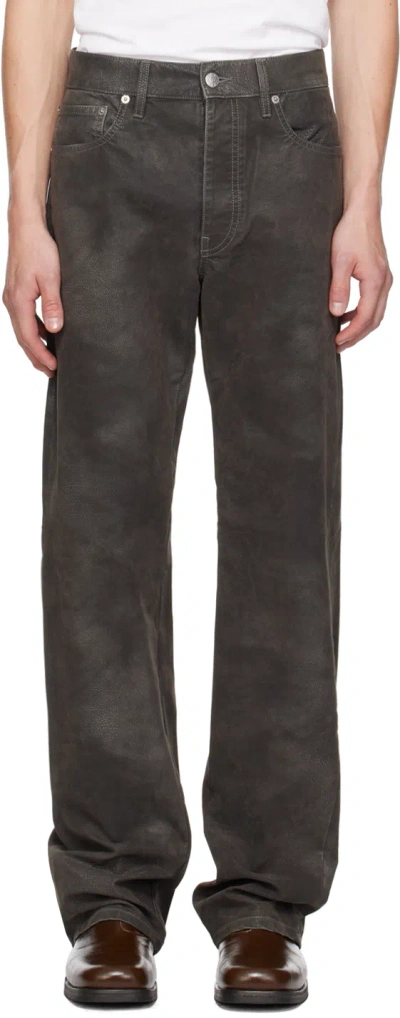 Sunflower Gray Straight Twist Faux-nubuck Jeans In 805 Charcoal Washed