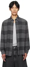 Sunflower Check Detailed Long-sleeved Shirt In Black