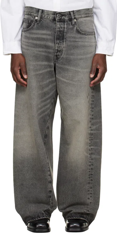 Sunflower Super Wide Twist Belt Loop Jeans In Gray
