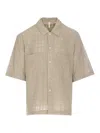 Sunflower Green Adam Shirt Frontal Buttons Closure In Beige
