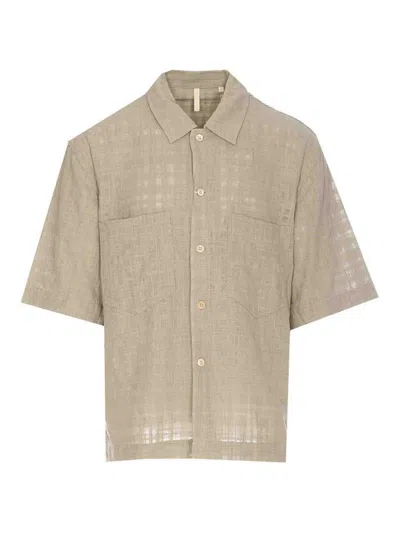 Sunflower Green Adam Shirt Frontal Buttons Closure In Beige