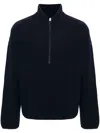 Sunflower Wool Half Zip Sweatshirt In Blue