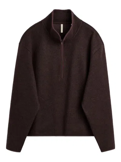 Sunflower Half-zip Wool Sweater In Brown