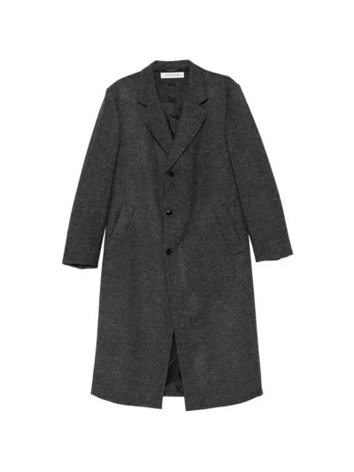Sunflower Herringbone Single-breasted Coat In Black
