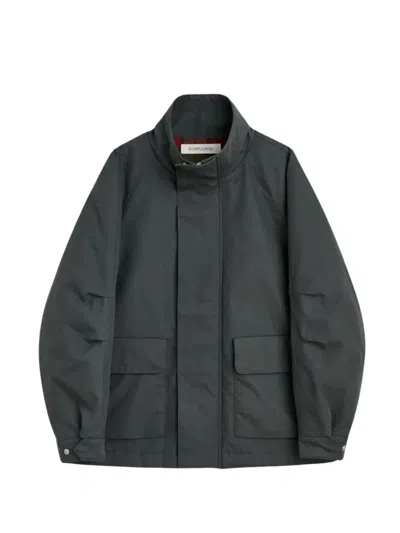 Sunflower High-neck Flap-pocket Jacket In Red