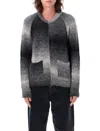Sunflower Ombre Wool Blend Zip Cardigan In Black