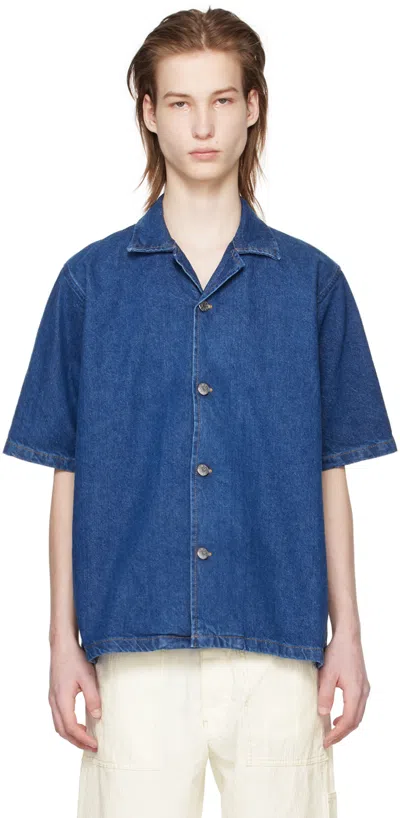 Sunflower Indigo Loose Denim Shirt In 737 Rinse Blue