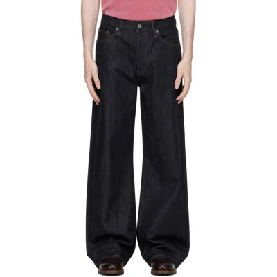 Sunflower Indigo Relaxed Boot Selvedge Jeans In Raw Indigo