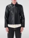 Sunflower Black Crop Jacket With Classic Collar And Dropped Shoulders In Leather Man In Black