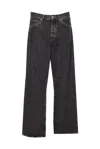Sunflower Loose Fit Black Stone Washed Organic Denim Jeans In Multi
