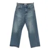 Sunflower Wide-leg Twisted Jeans In Blue