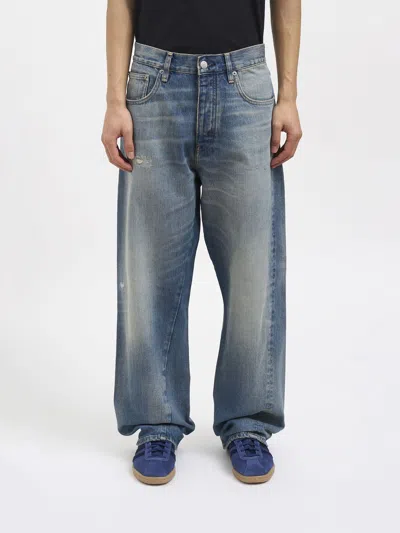 Sunflower Wide Twist Cotton Jeans In Blue