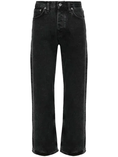 Sunflower Straight-leg Black Cotton Jeans In Simple Rinse Blue