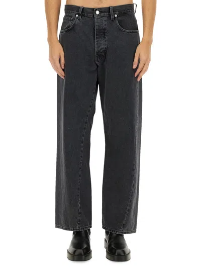 Sunflower Button-up Straight-leg Jeans In Black