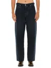 Sunflower Blue Jeans With Belt Loops And Logo Patch On The Rear In Black