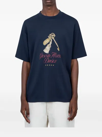 Sunflower Key-print T-shirt In Blue
