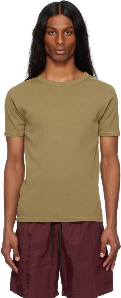Sunflower Khaki Rib T-shirt In Khaki 151