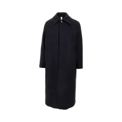 Sunflower L-blend Midi Coat In Blue