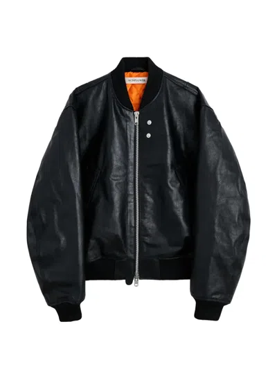 Sunflower Leather Flight Jacket In Blue
