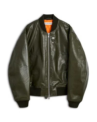 Sunflower Leather Flight Jacket In Green